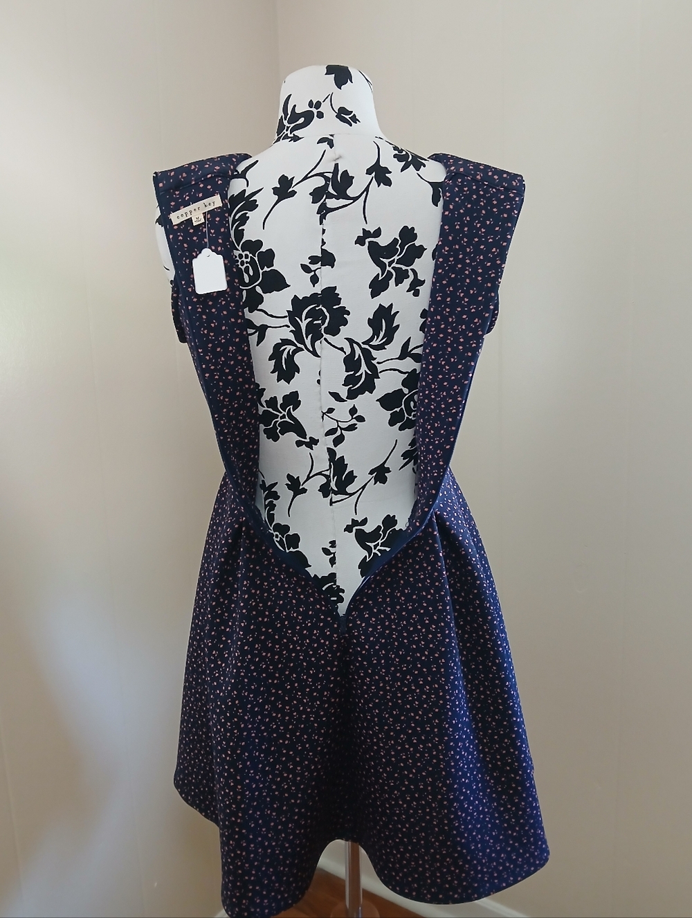 Copper Key Navy Floral Halter Mini Dress - Picture 5 of 5